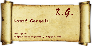 Koszó Gergely névjegykártya